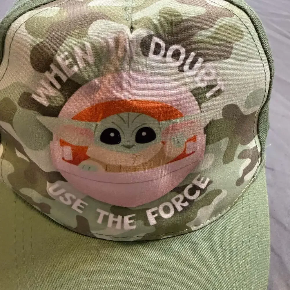 YOUTH Star Wars Grogu Baby Yoda When In Doubt Use The Force Adjustable Hat Cap